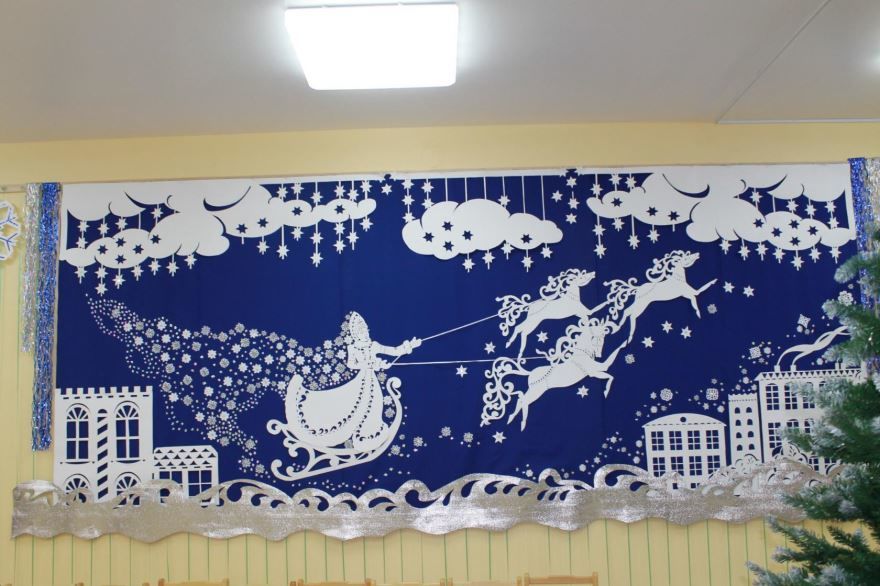 Идеи украшения зала в детском саду к Новому году