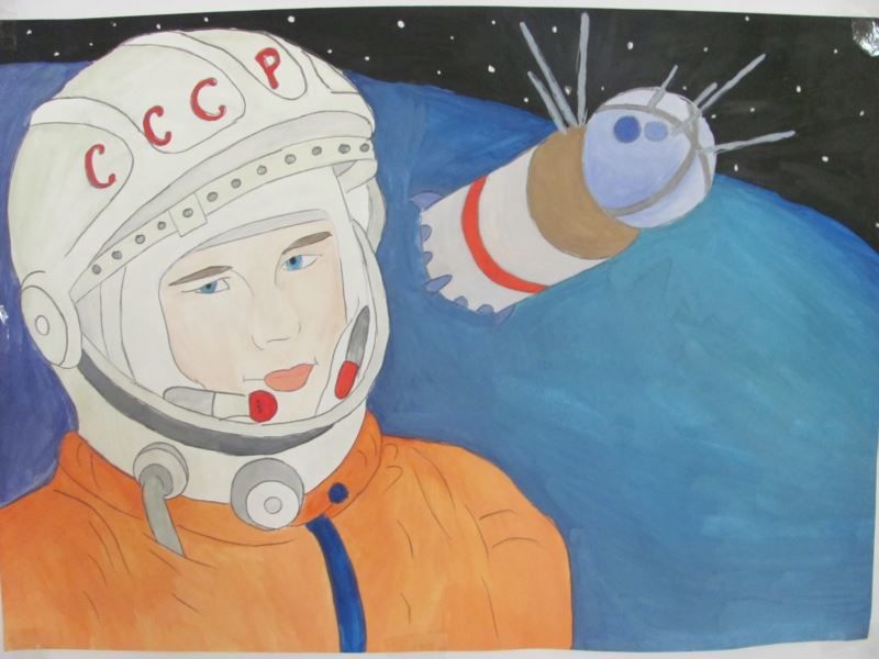 Детские рисунки ко дню космонавтики