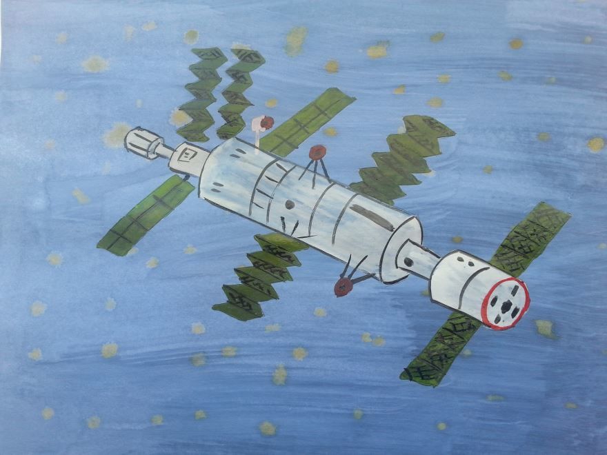 Рисунки ко дню космонавтики для школьников