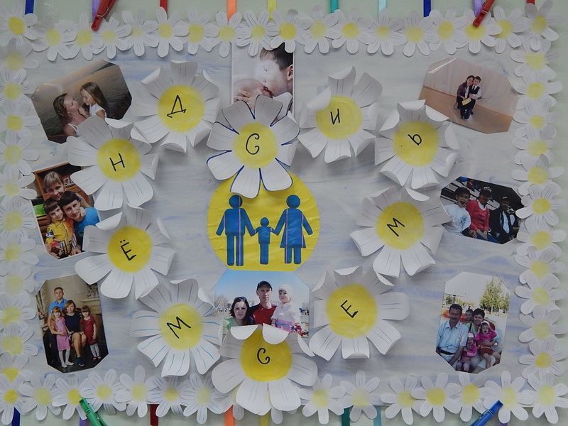 Плакат - день семьи, любви и верности, в детском саду